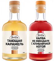 Сиропы Flavor Bay-Тающая Карамель и Халва из Миндаля с Клубничной Нотой 2х250 мл набор